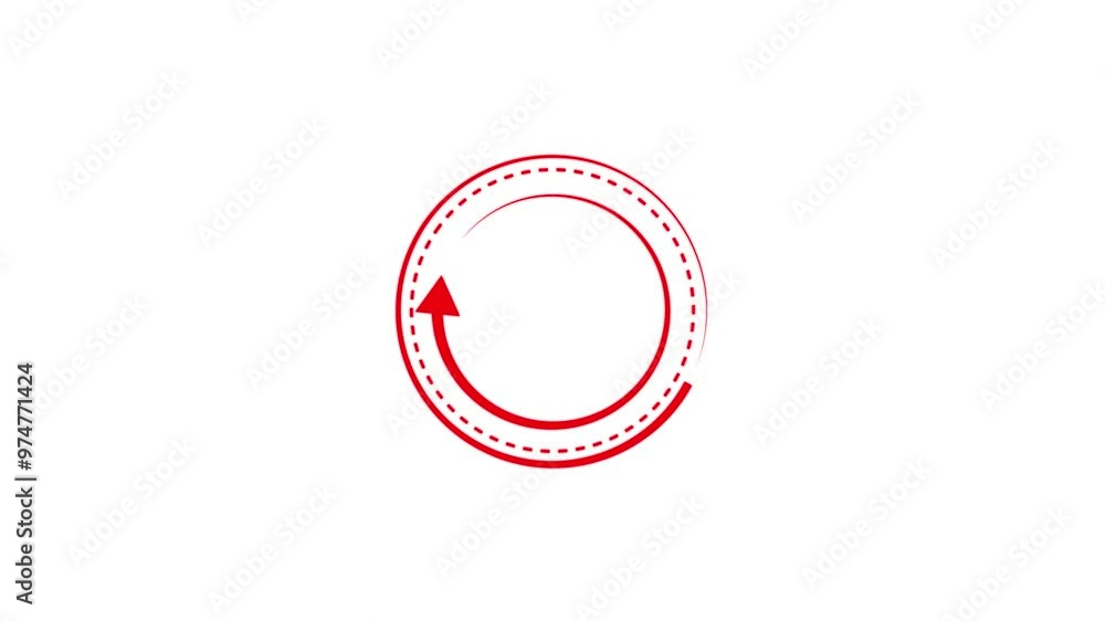 Poster abstract circle loading icon, red color animation .on whit color background.
