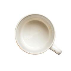 White empty coffee cup with divorces,  isolated on transparent background