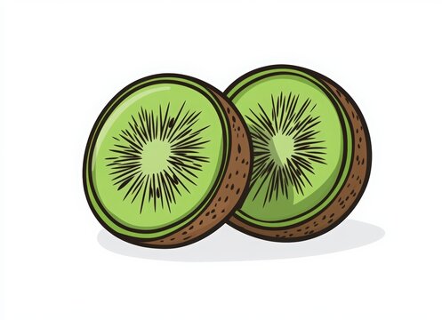 recommend clip art: A simple single-line drawing of a kiwi fruit