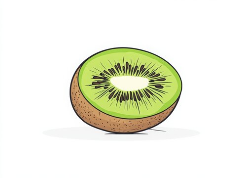 kiwi fruit slice green brown isolated clip art preview