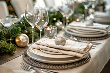 Festive Christmas table designs with modern and traditional elements.