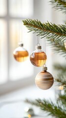 Biology labthemed Christmas ornaments, petri dishes and lab tools on a tree, scientific holiday spirit