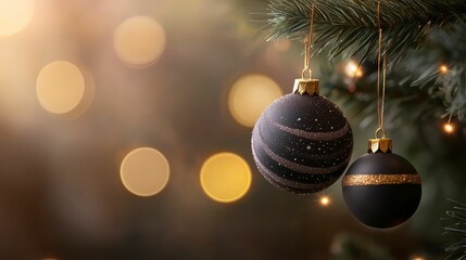 Astronomythemed Christmas ornaments hanging on a tree, miniature galaxies and constellations, cosmic holiday decor