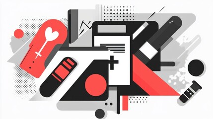Abstract Medical Illustration with Geometric Shapes