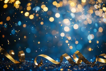 Stunning new year s background with glitter, fireworks, and confetti on a vibrant bokeh backdrop