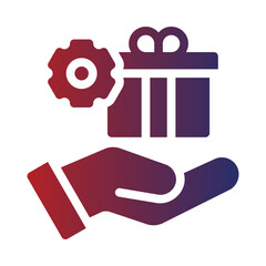gift flat gradient icon