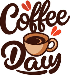 World coffee day celebration logo calligraphy design icon vector.