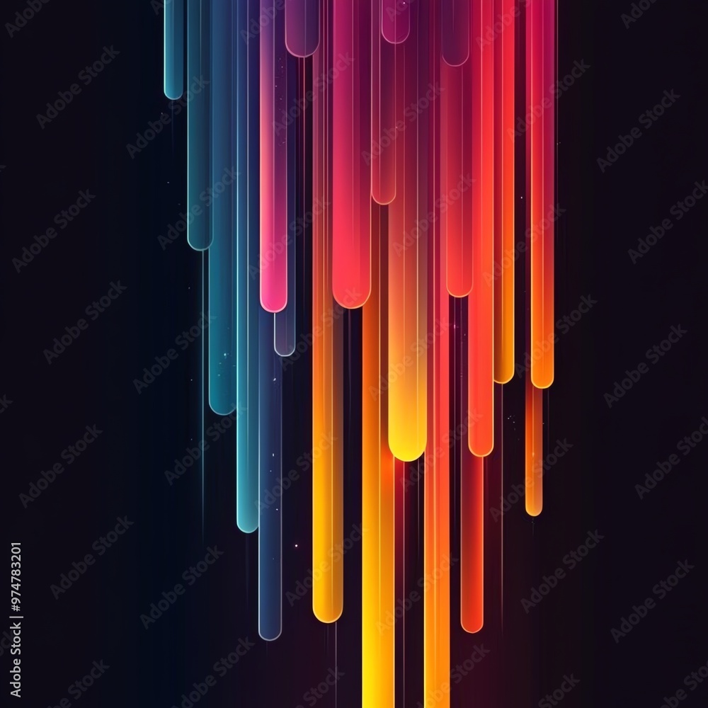 Poster abstract background with vertical stripes of color on a dark background.