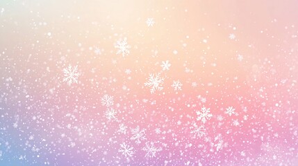 Abstract pastel background with snowflakes and glitter.