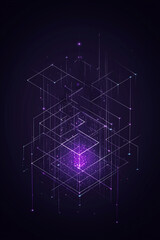 Obraz premium Abstract purple electronic cloud background