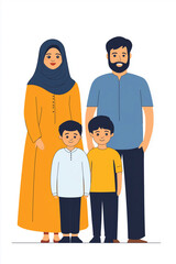 Happy muslim family portrait