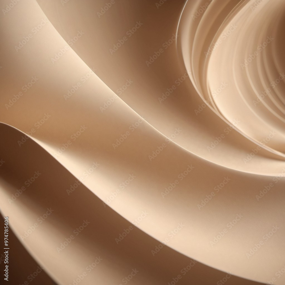 Poster an intricate arrangement of beige brown 3d waves creates a soothing visual effect, showcasing smooth