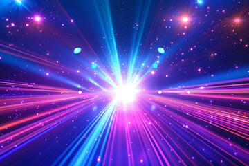 Fototapeta premium Abstract purple light beam glow