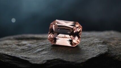 morganite stone centered in aesthetic background