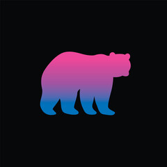 The silhouette of a bear. Original vector illustration in vintage style. Hand drawn, not AI