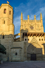 Obraz premium View of the Gothic Cathedral of Huesca, Aragon, Spain