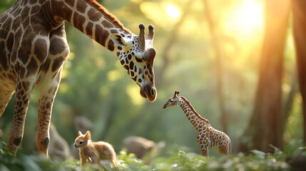 Fototapeta premium A image of wild animals thriving in a protected forest, underlining the importance of nature conservation efforts