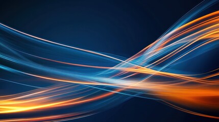 Describe an abstract background with blue and orange lines.