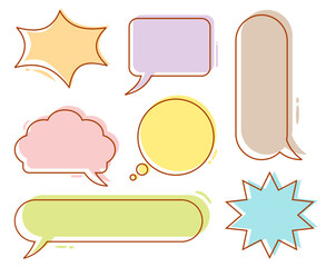 Set Of Speech Bubbles  Pastel...