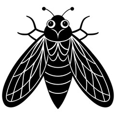 Silhouette art of a Cicada vector illustration 