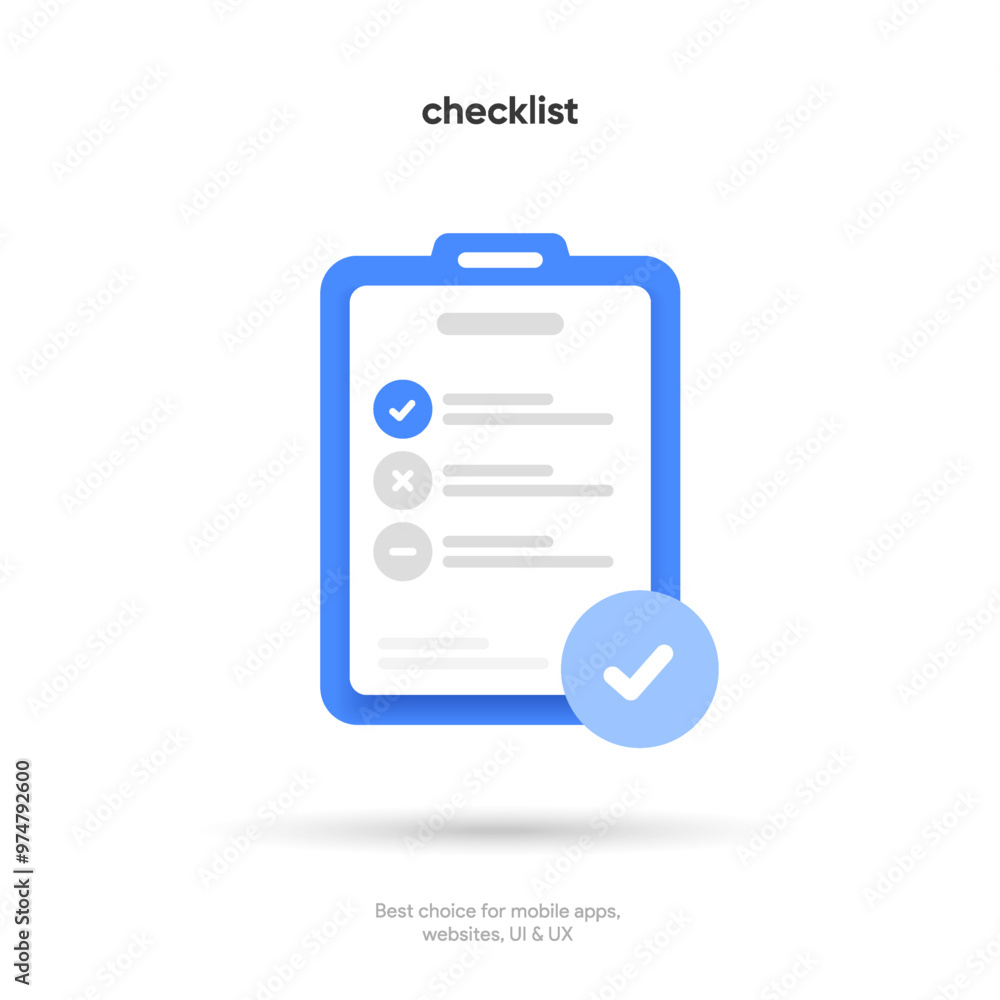 Poster tasks clipboard icon. task done sign. approved document icon. project completed. check mark sign. wo