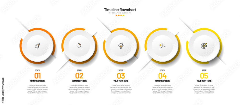 Poster Timeline infographic design with options or steps. Infographics for business concept. Can be used for presentations workflow layout, banner, process, diagram, flow chart, info graph, annual report.
