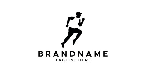 a graphic image with a running theme, on a white background. vector graphic base.