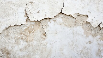 A close-up of a cracked and peeling wall, showcasing texture and age in a worn-out surface.