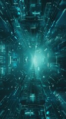 Obraz premium Boundless Technological Horizon A Futuristic Digital Landscape
