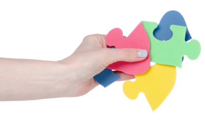 Puzzle in hand isolation