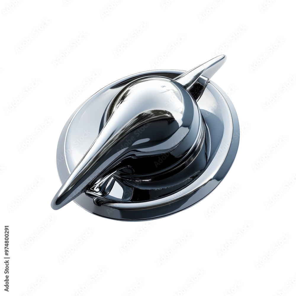 Aufkleber a sleek, futuristic metal object with a polished chrome finish. it features a modern, circular desig