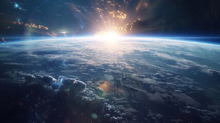 Breathtaking Aerial View of Majestic Planet Earth in Cosmic Splendor