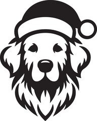 Merry Christmas Santa Cute dog silhouette vector design