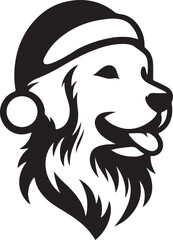 Merry Christmas Santa Cute dog silhouette vector design