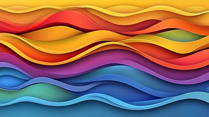 Obraz premium Abstract colorful wavy pattern with a 3D effect.