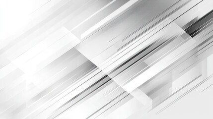 Obraz premium Geometric architecture abstract background with subtle diagonal gray and white lines and tech elements