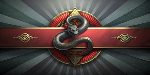 Banner for snake year 2025 with space place for text, year 2025 banner, snake year