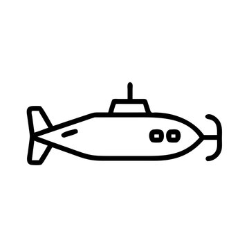 recommend clip art: Submarine Side View in Black and White Vector Illustration