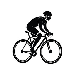 A man Cycling black silhouette vector illustration