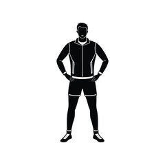 A man Sport black silhouette vector illustration