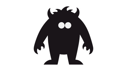 black shape of a monster vector illustration