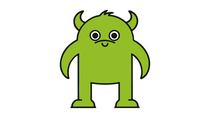 green monster shape illustration with sad face