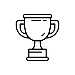 A simple outline of a trophy symbolizing achievement and success.