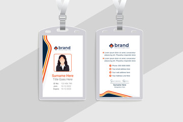 Orange color shape id card design