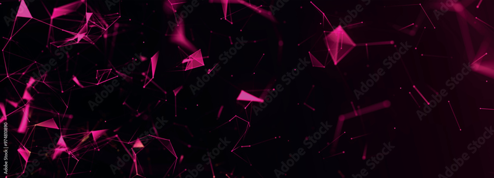 Poster abstract background with connecting dots and lines. futuristic background made of triangles. network