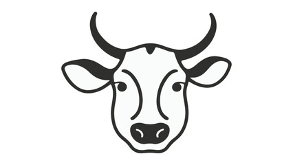 simple cow face portrait sign icon 