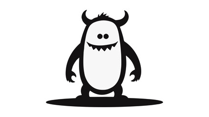 simple monster vector silhouette illustration shape
