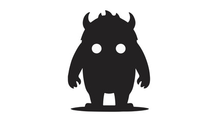 black shape of a monster with horns