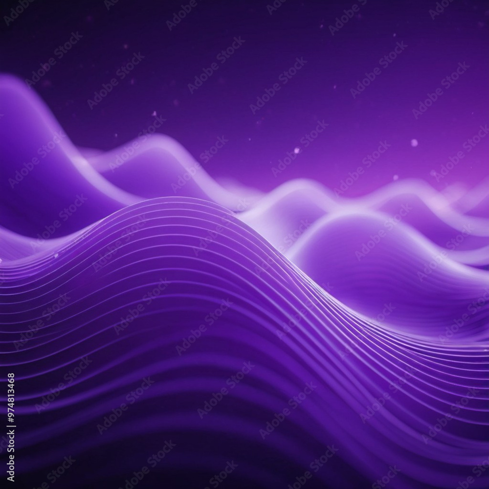 Poster soft, flowing 3d waves form an abstract pattern in rich shades of purple and violet, evoking a sense