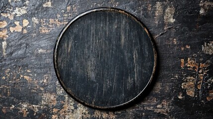 Black grunge badge with a distressed, hand-brushed appearance